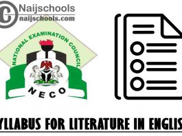 NECO Syllabus for Literature in English 2023/2024 SSCE & GCE | DOWNLOAD & CHECK NOW