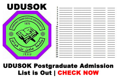 Usman Danfodio University Sokoto (UDUSOK) 1st Batch Postgraduate Admission List for 2020/2021 Academic Session | CHECK NOW