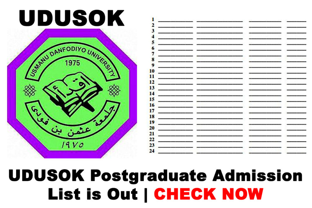 Usman Danfodio University Sokoto (UDUSOK) 1st Batch Postgraduate Admission List for 2020/2021 Academic Session | CHECK NOW