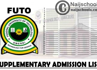 Federal University of Technology Owerri (FUTO) 1st, 2nd & 3rd Batch Supplementary Admission List for 2020/2021 Academic Session | CHECK NOW