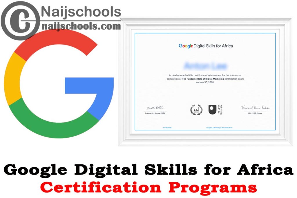 Google Digital Skills for Africa 2020 Certification Programs | APPLY NOW