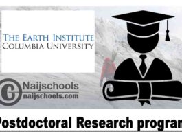 Earth Institute Postdoctoral Research program 2020-2022 at Columbia University (Paid Position) | APPLY NOW