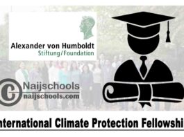 Alexander von Humboldt Foundation International Climate Protection Fellowship 2021 (Funding Available) | APPLY NOW