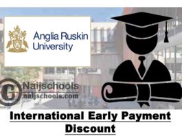 Anglia Ruskin University International Early Payment Discount 2020 (discount of £400 to £1000) | APPLY NOW