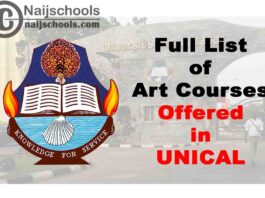 Full List of Art Courses Offered in UNICAL 2022