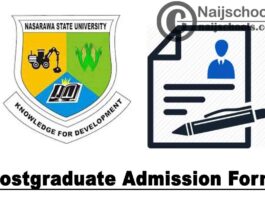 Nasarawa State University Keffi (NSUK) Postgraduate Admission Form for 2019/2020 Academic Session | APPLY NOW