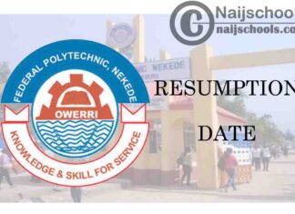 Federal Polytechnic Nekede Owerri (FPNO) 2021 Resumption Date Notice for Continuation of 2019/2020 Academic Session | CHECK NOW