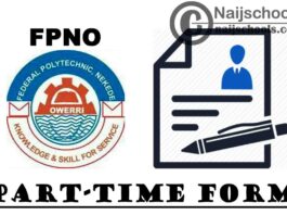 Federal Polytechnic Nekede Owerri (FPNO) ND & HND Part-Time Admission Form for 2021/2022 Academic Session | APPLY NOW