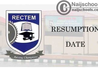 Redeemer’s College of Technology and Management (RECTEM) Announces Resumption Date for Continuation of 2019/2020 Academic Session | CHECK NOW