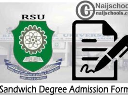 Rivers State University (RSU) Sandwich Degree Admission Form for 2019/2020 Academic Session | APPLY NOW