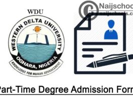 Western Delta University (WDU) Part-Time Degree Admission Form for 2020/2021 Academic Session | APPLY NOW