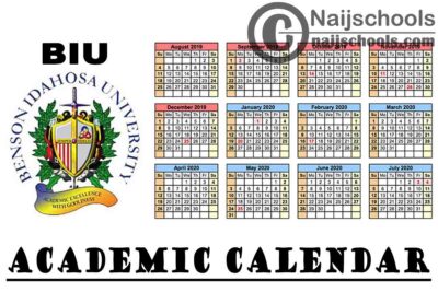 BIU Academic Calendar 2023/24 Session 1st/2nd Semester