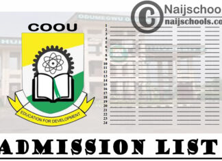Chukwuemeka Odumegwu Ojukwu University (COOU) Admission List for 2020/2021 Academic Session | CHECK NOW