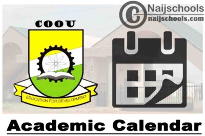 COOU Academic Calendar 2023/24 Session 1st/2nd Semester