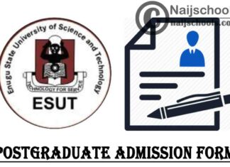 Enugu State University of Science and Technology (ESUT) Postgraduate Admission Form for 2020/2021 Academic Session | APPLY NOW