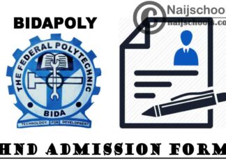 Federal Polytechnic Bida (BIDAPOLY) HND Admission Screening Form for 2020/2021 Academic Session | APPLY NOW