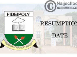 Fidei Polytechnic Gboko (FIDEIPOLY) Resumption Date for Continuation of 2019/2020 Academic Session | CHECK NOW