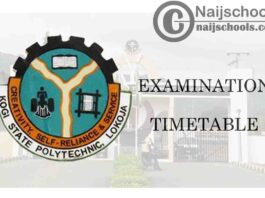 Kogi State Polytechnic EED First Semester Examination Timetable for 2019/2020 Academic Session | CHECK NOW