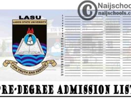 Lagos State University (LASU) First and Second Batch Pre-Degree Admission List for 2020/2021 Academic Session | CHECK NOW