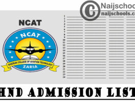 Nigerian College Of Aviation Technology (NCAT) HND Admission List for 2020/2021 Academic Session | CHECK NOW