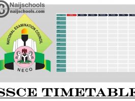 NECO SSCE (June/July Examination) 2021 Timetable for Senior Secondary School Candidates | CHECK NOW