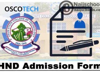 Osun State College of Technology (OSCOTECH) Post UTME Form for 2020/2021 Academic Session | APPLY NOW