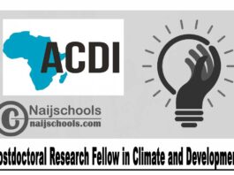 African Climate and Development Initiative (ACDI) Postdoctoral Research Fellowship in Climate and Development 2021/2022 | APPLY NOW