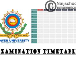 Bowen University Examination Timetable for First Semester 2020/2021 Academic Session | CHECK NOW
