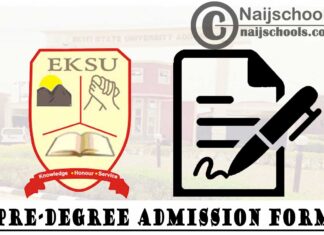 Ekiti State University (EKSU) Pre-Degree Admission Form for 2021/2022 Academic Session | APPLY NOW