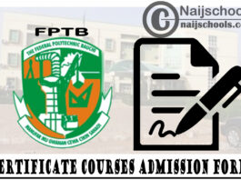 Federal Poly Bauchi (FPTB) Certificate Courses Admission Form for 2020/2021 Academic Session | APPLY NOW