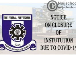 Federal Polytechnic Idah Notice on Closure of Institution Due to Second Wave of COVID-19 | CHECK NOW