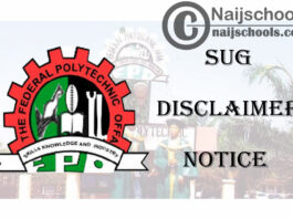 Federal Polytechnic Offa (FPO) SUG Disclaimer Notice on Purported Awards to Cult Groups | CHECK NOW