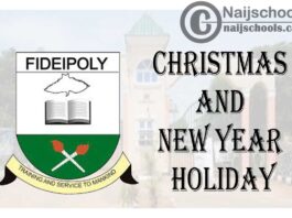 Fidei Polytechnic Gboko (FIDEIPOLY) Announces Christmas and New Year Holidays | CHECK NOW