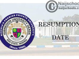 Igbinedion University Okada (IUO) Resumption Date Guidelines for the New Year 2021 | CHECK NOW