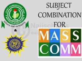 JAMB and WAEC (O'Level) Subject Combination for Mass Communication