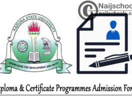 Kaduna State University (KASU) Diploma & Certificate Programmes Admission Form for 2020/2021 Academic Session | APPLY NOW