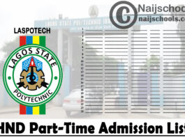 Lagos State Polytechnic (LASPOTECH) HND Part-Time Admission List for 2020/2021 Academic Session | CHECK NOW