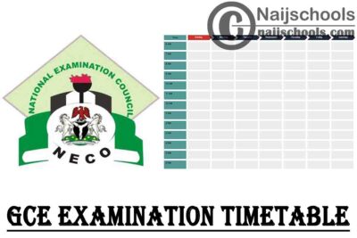 NECO 2022 November/ December GCE Timetable is Out