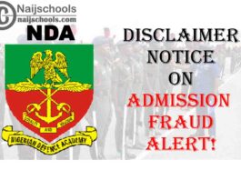 Nigerian Defence Academy (NDA) Disclaimer Notice on Admission Fraud Alert! | CHECK NOW