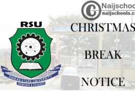 Rivers State University (RSU) Christmas Break Notice | CHECK NOW