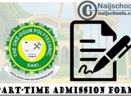 The Oke-Ogun Polytechnic Saki (TOPS) Part-Time Admission Form for 2020/2021 Session | APPLY NOW