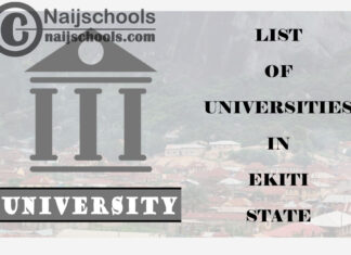 Full List of Federal, State & Private Universities in Ekiti State Nigeria