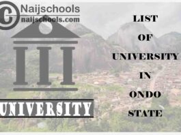 Full List of Federal, State & Private Universities in Ondo State Nigeria