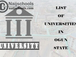 Full List of Federal, State & Private Universities in Ogun State Nigeria