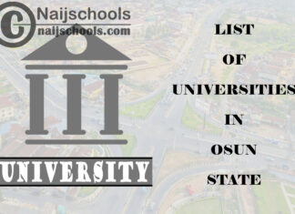 Full List of Federal, State & Private Universities in Osun State Nigeria