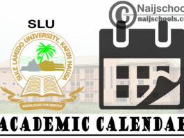 Sule Lamido University (SLU) Approved Academic Calendar for First Semester 2020/2021 Academic Session | CHECK NOW