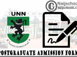 University of Nigeria Nsukka (UNN) Postgraduate Admission Form for 2020/2021 Academic Session | APPLY NOW