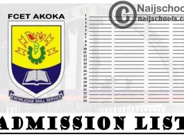 Federal College of Education (Technical) (FCET) Akoka 2020/2021 Admission List is Now Out on JAMB CAPS | CHECK NOW