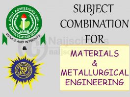 Subject Combination for Metallurgical and Materials Engineering