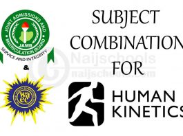 JAMB and WAEC (O’Level) Subject Combination for Human Kinetics
